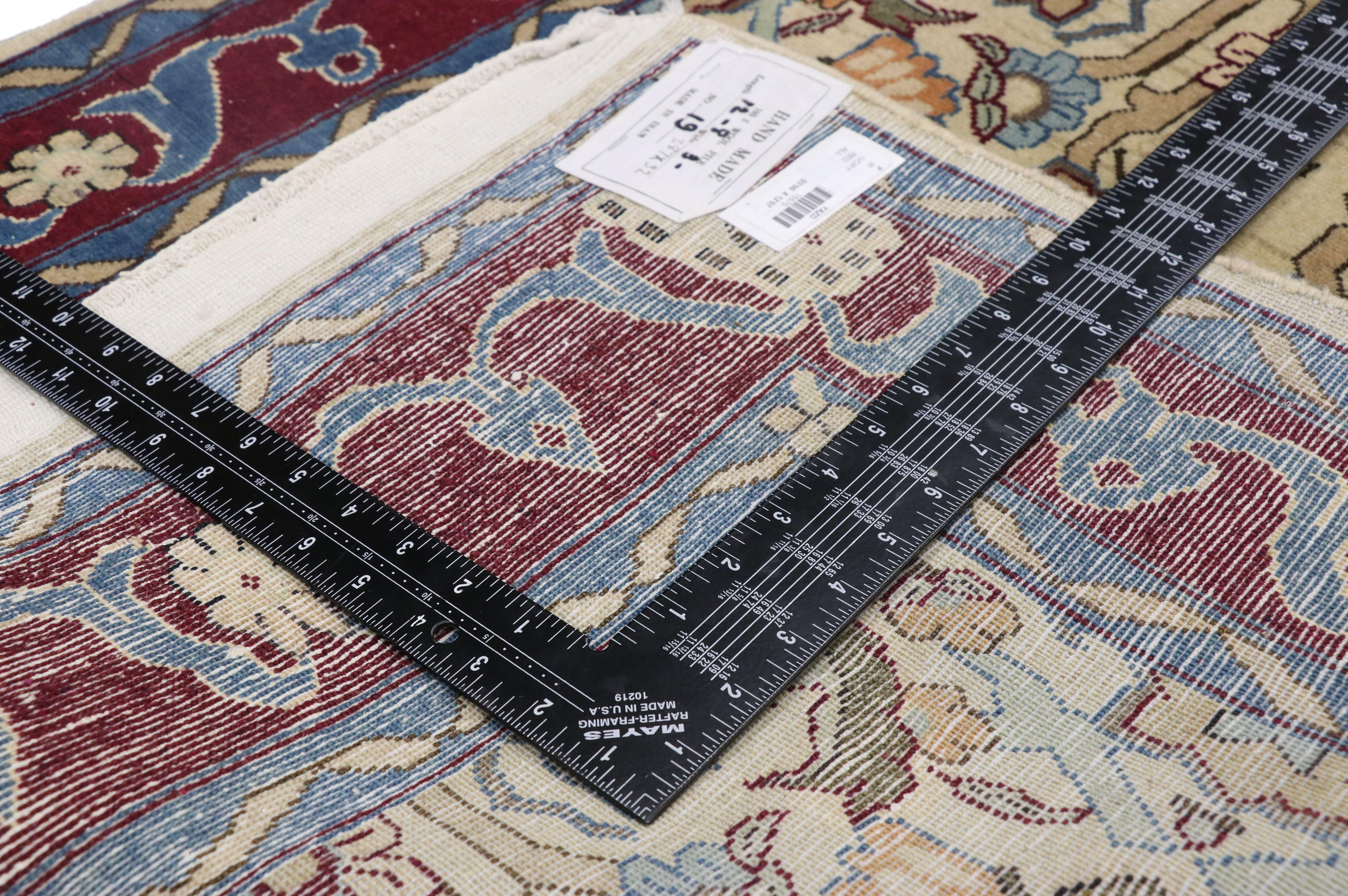 Vintage Persian Yazd Runner, Long Hallway Runner In Good Condition For Sale In Dallas, TX