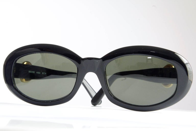 Moschino Black Sunglasses with Gold Heart Detail Love Moschino heart-embellished cat-eye Sunglasses | Black  main image 4