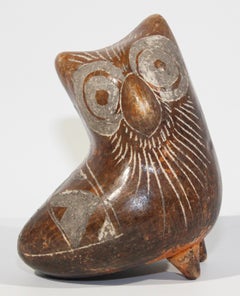 Vintage Peru Chimu Style Owl Sculpture