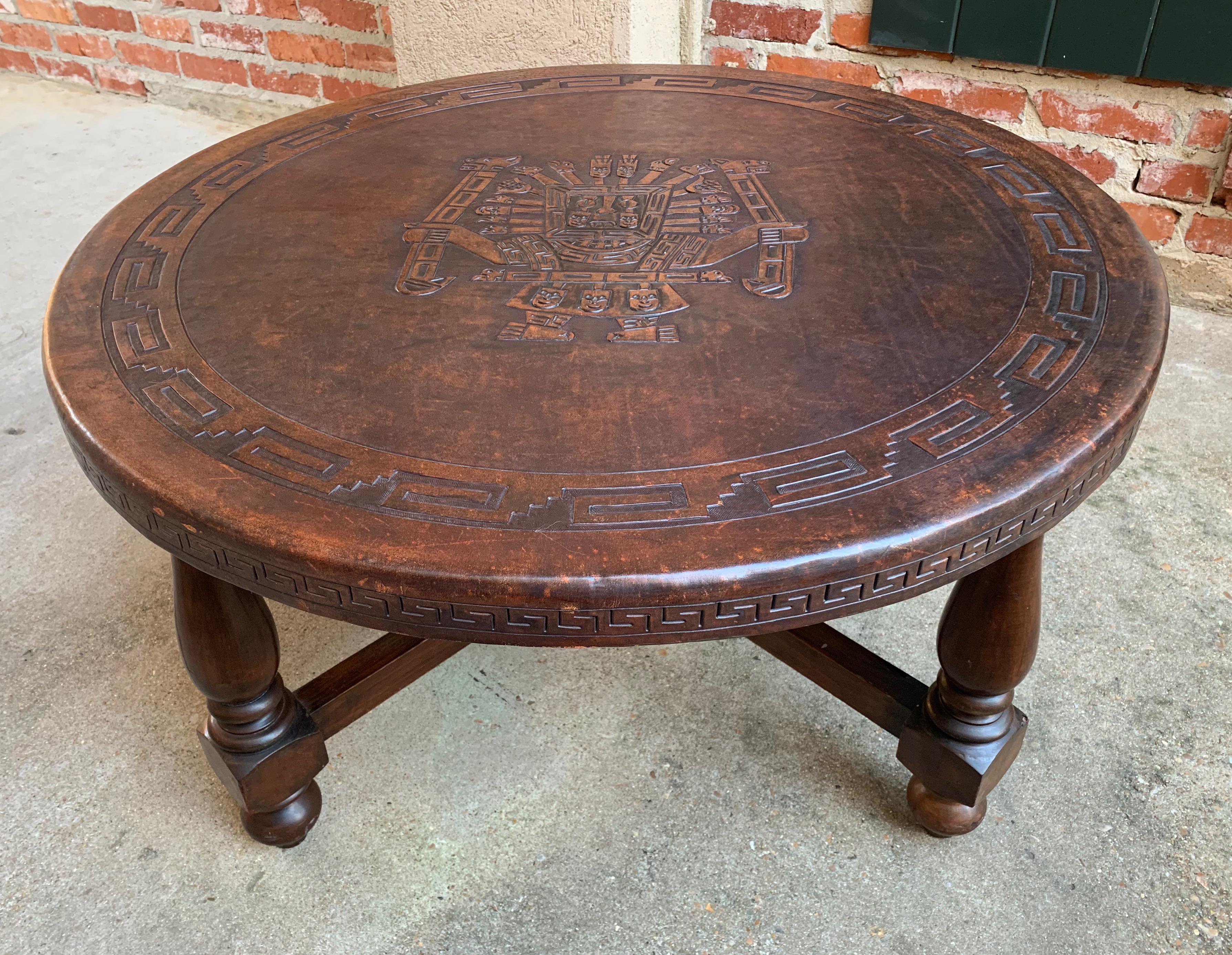 antique round coffee table