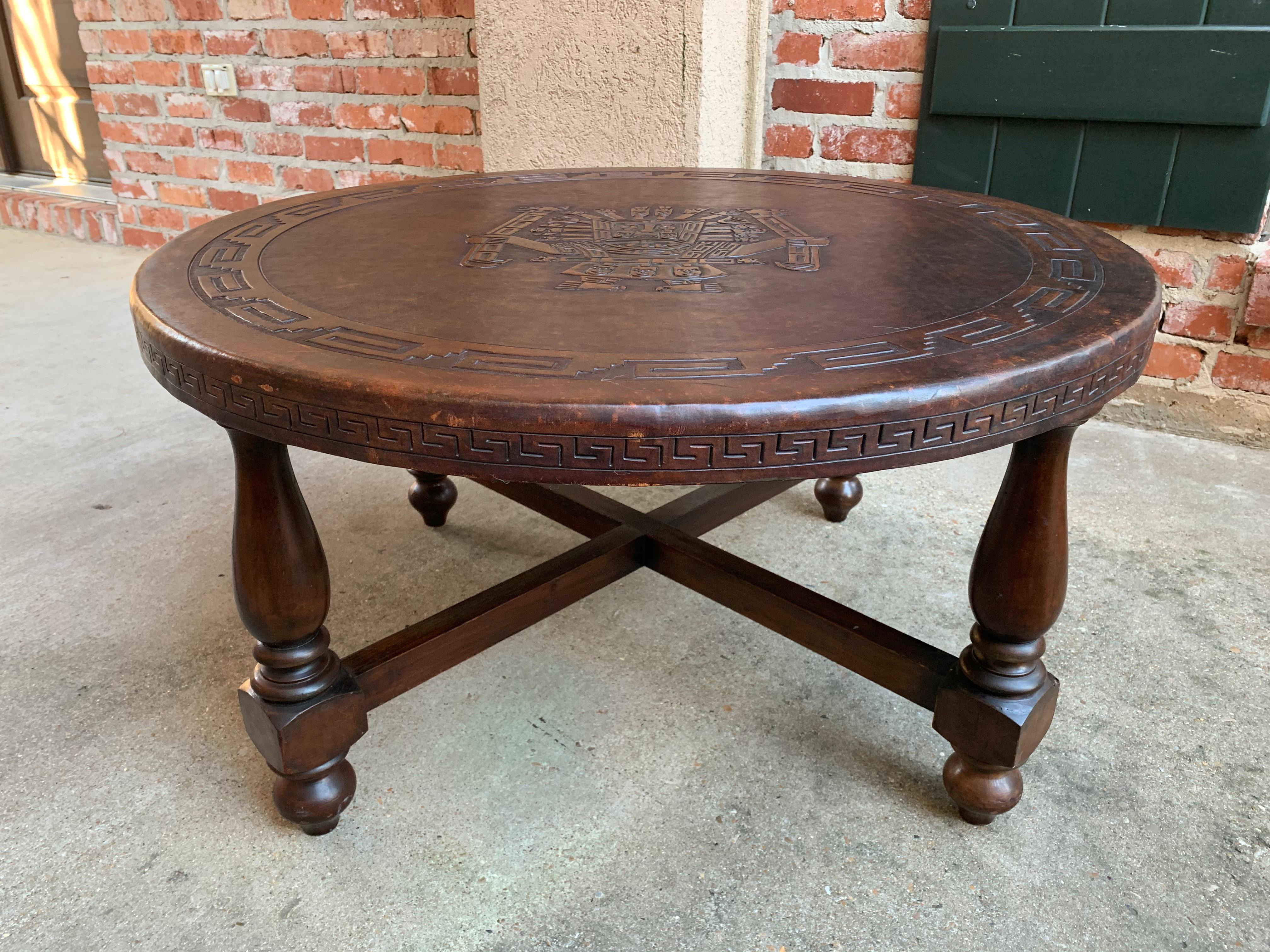round antique coffee table