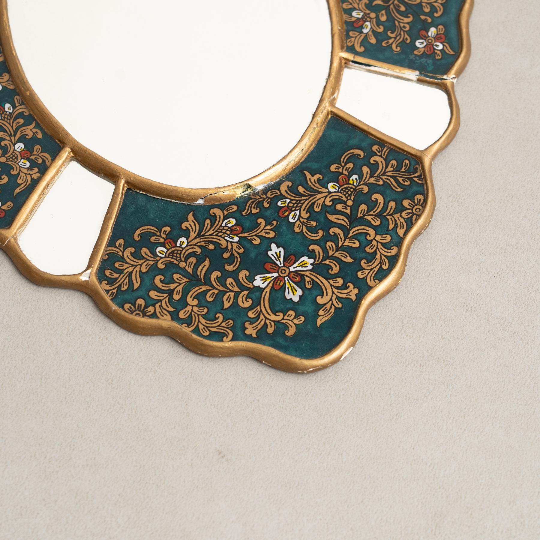 Péruvien Miroir mural péruvien du milieu du siècle dernier, peint à la main en vente