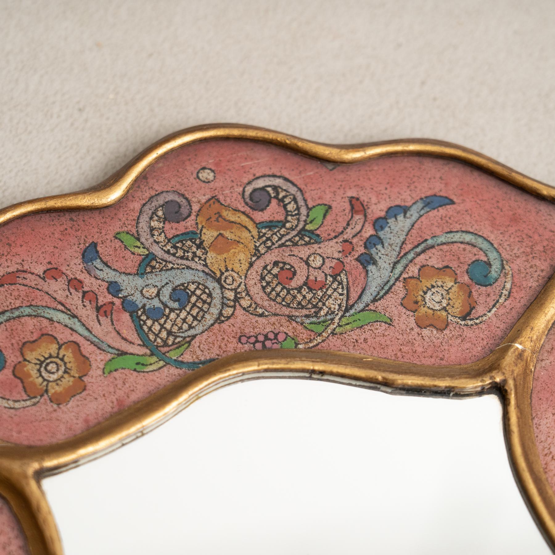 Miroir mural péruvien du milieu du siècle dernier, peint à la main 1