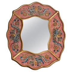 Miroir mural péruvien du milieu du siècle dernier, peint à la main