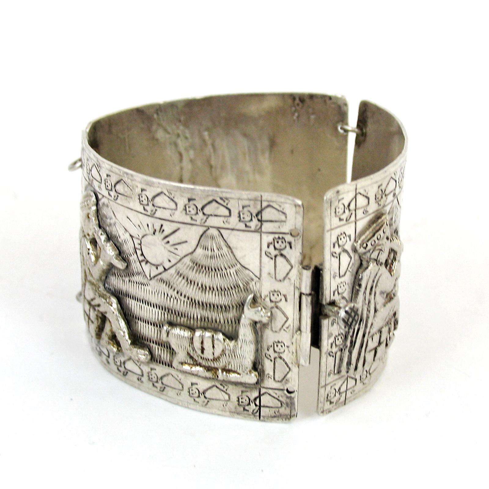 Vintage Peruvian Silver Bracelet from Industria Peruana, 1920s 1