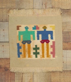 Vintage Peruvian Textile Figurative Tapestry