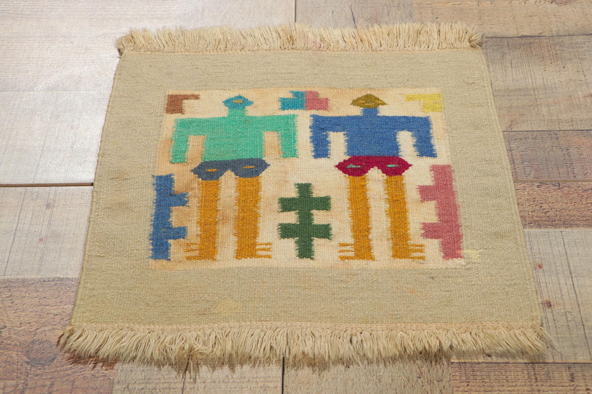 Hand-Woven Vintage Peruvian Textile Figurative Tapestry For Sale