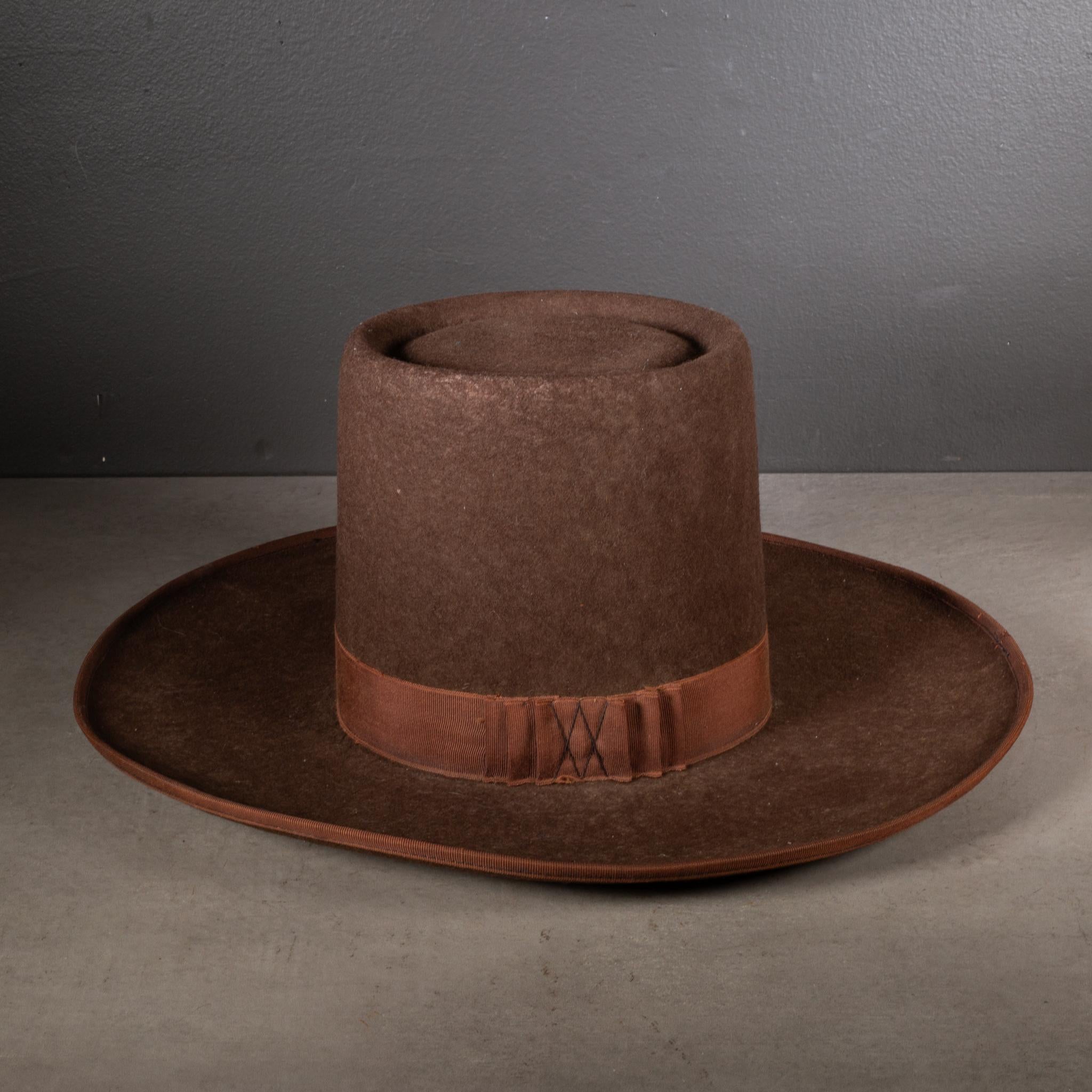 Vintage Peruvian Wool Tall Hat In Good Condition For Sale In San Francisco, CA