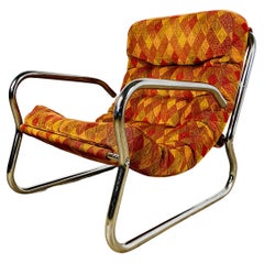 Vintage Peter Hoyte Style Chrome Sling Armchair, 1960s