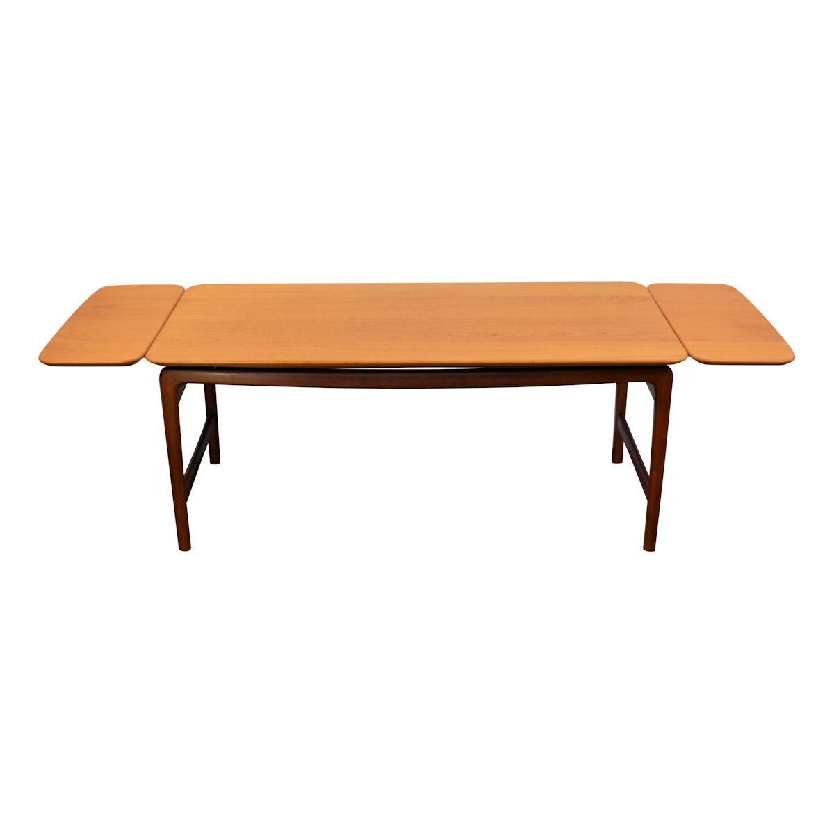 Vintage Peter Hvidt & Orla Mølgaard Massive Teak Table In Good Condition For Sale In Panningen, NL