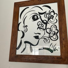 Vintage Peter Keil and White Painting on Board