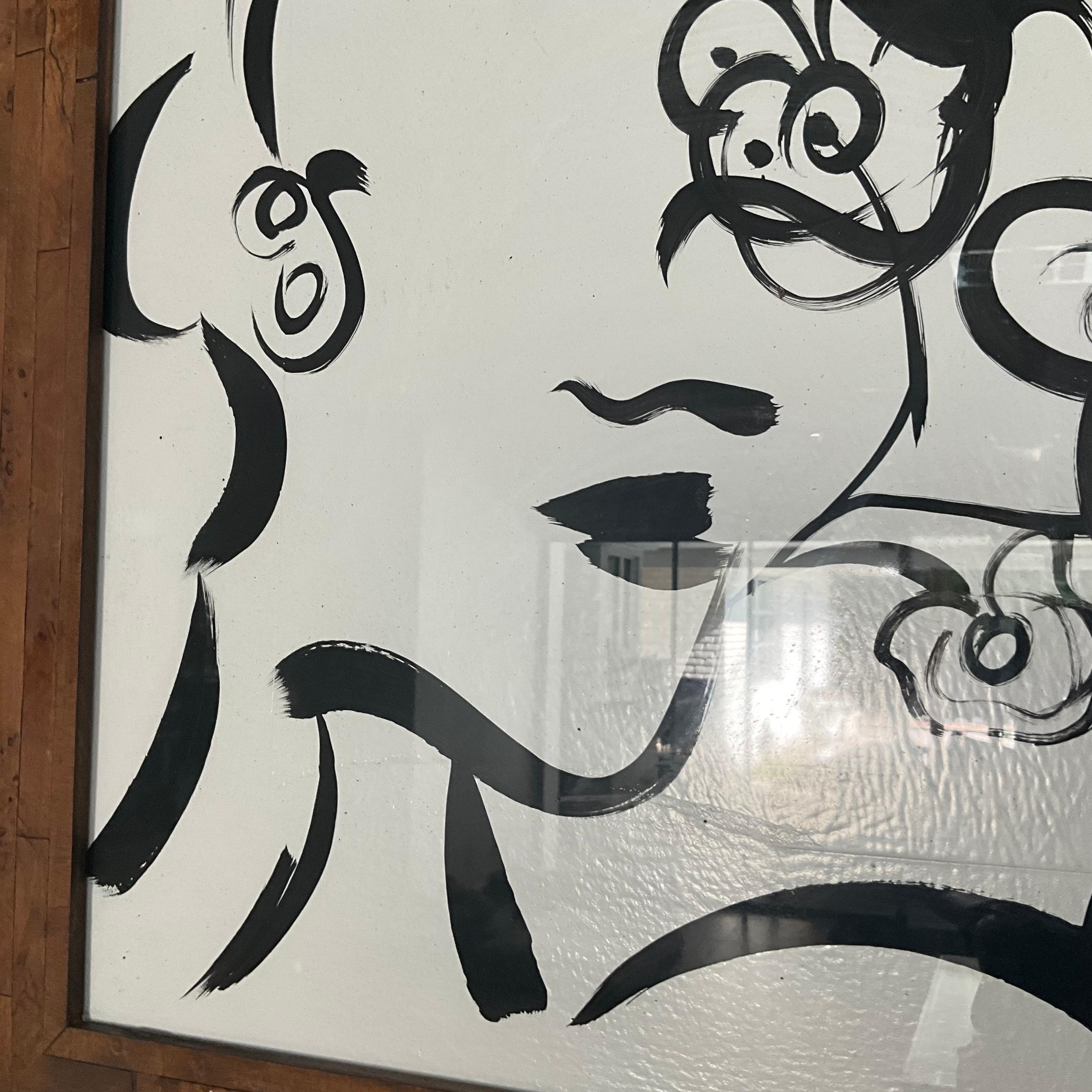 Vintage Peter Keil und weiße Malerei auf Karton (Moderne der Mitte des Jahrhunderts) im Angebot