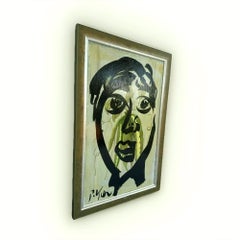 Vintage Peter Keil Original Painting Abstract Portrait