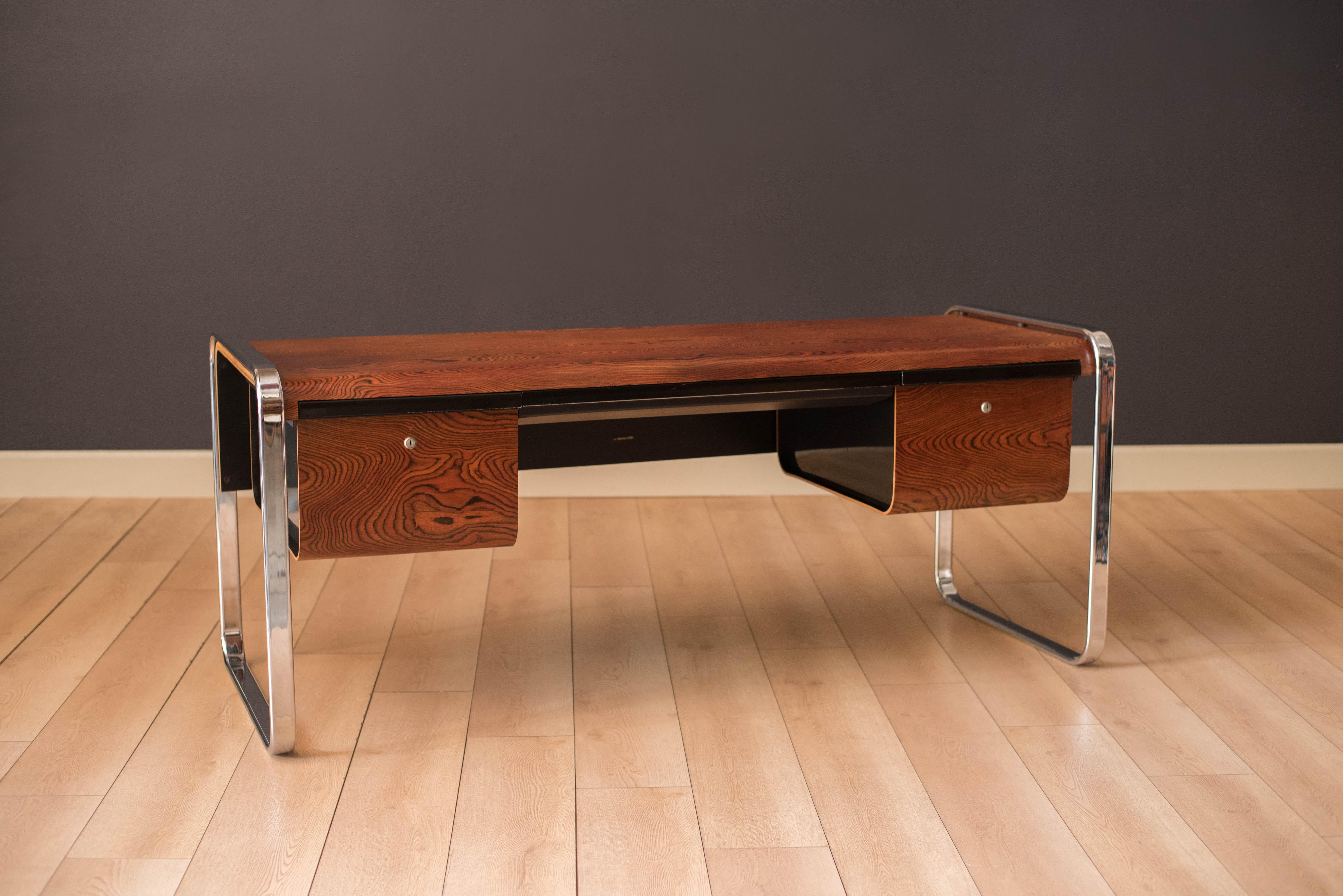 Details about   Best New Custom Rare Zebra Wood CEO Writing Desk Table Mid Century Modern Deco 