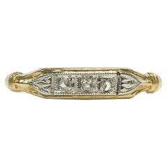 Vintage Petite 14 Karat Three Diamond Ring