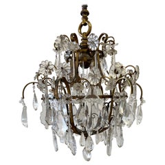 Vintage Petite 4-Light Chandelier with Crystals
