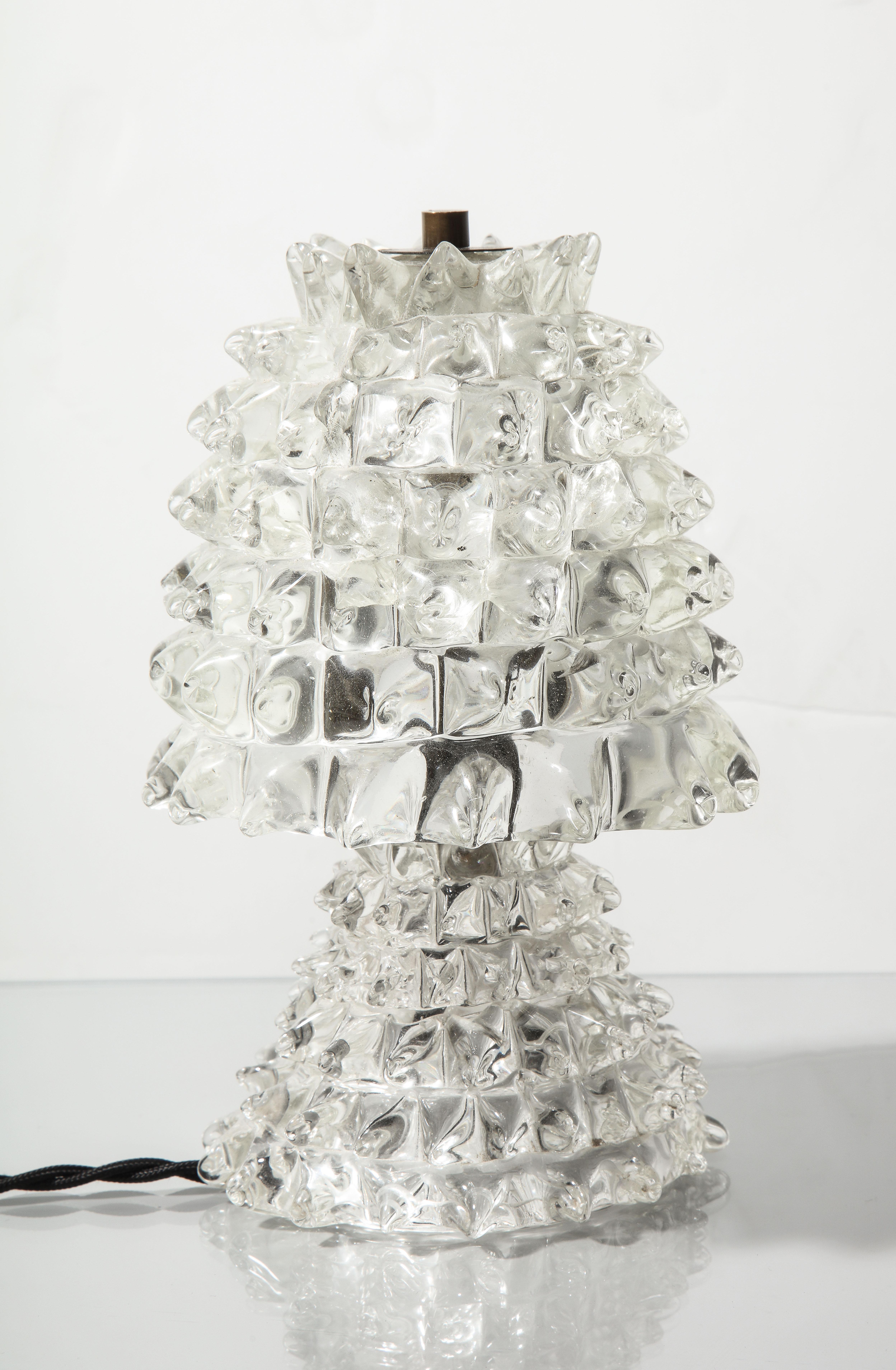 Kleine klare „Rostrate“-Glas-Tischlampe im Zustand „Gut“ im Angebot in New York, NY