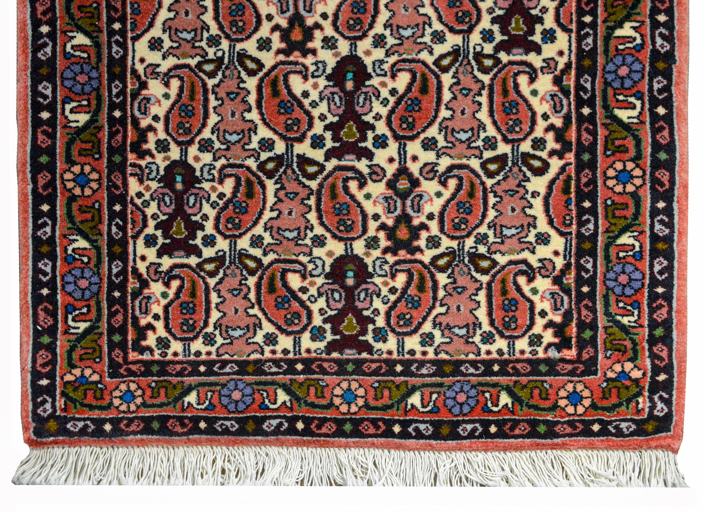 Hand-Knotted Vintage Petite Bidjar Rug For Sale