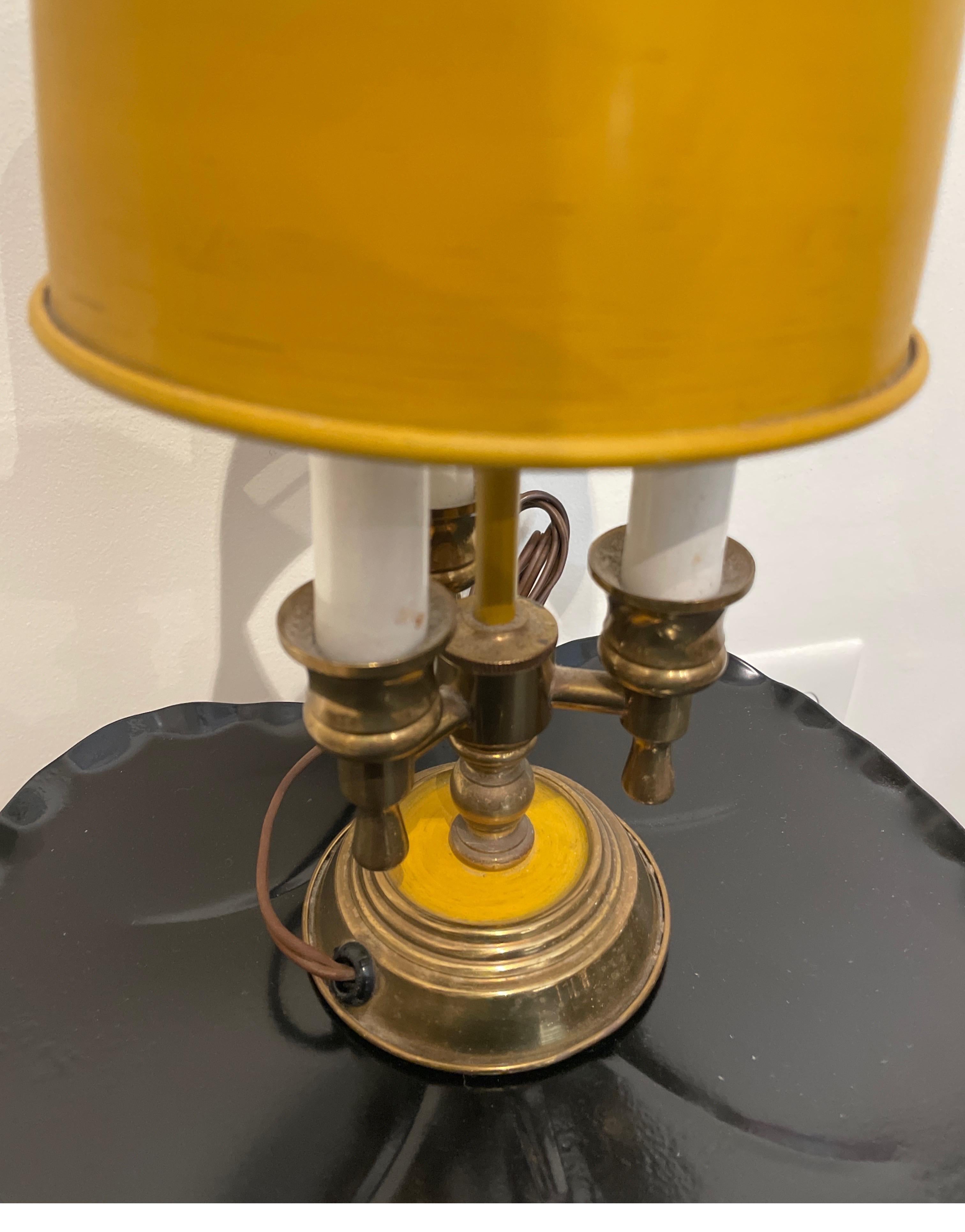 Vintage Petite Brass French Bouillotte Lamp 3