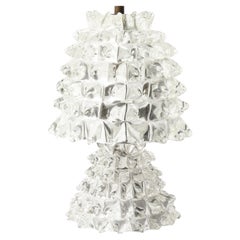 Kleine klare „Rostrate“-Glas-Tischlampe