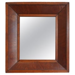 Vintage Petite Edwardian Heavily Smoked and Crazed Glass Mirror