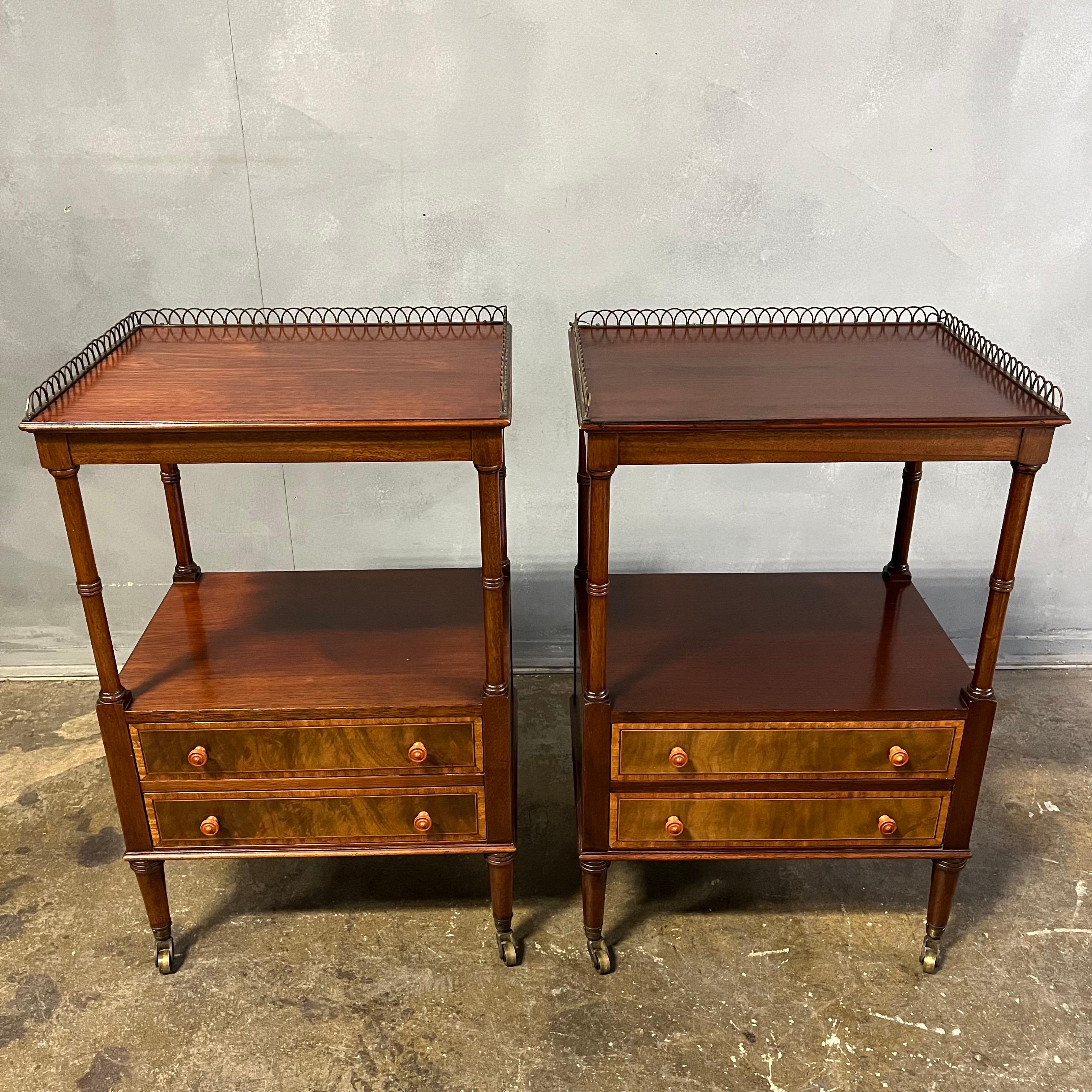American Vintage Petite Federal Style Mahogany Bedside Tables