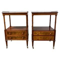 Vintage Petite Federal Style Mahogany Bedside Tables