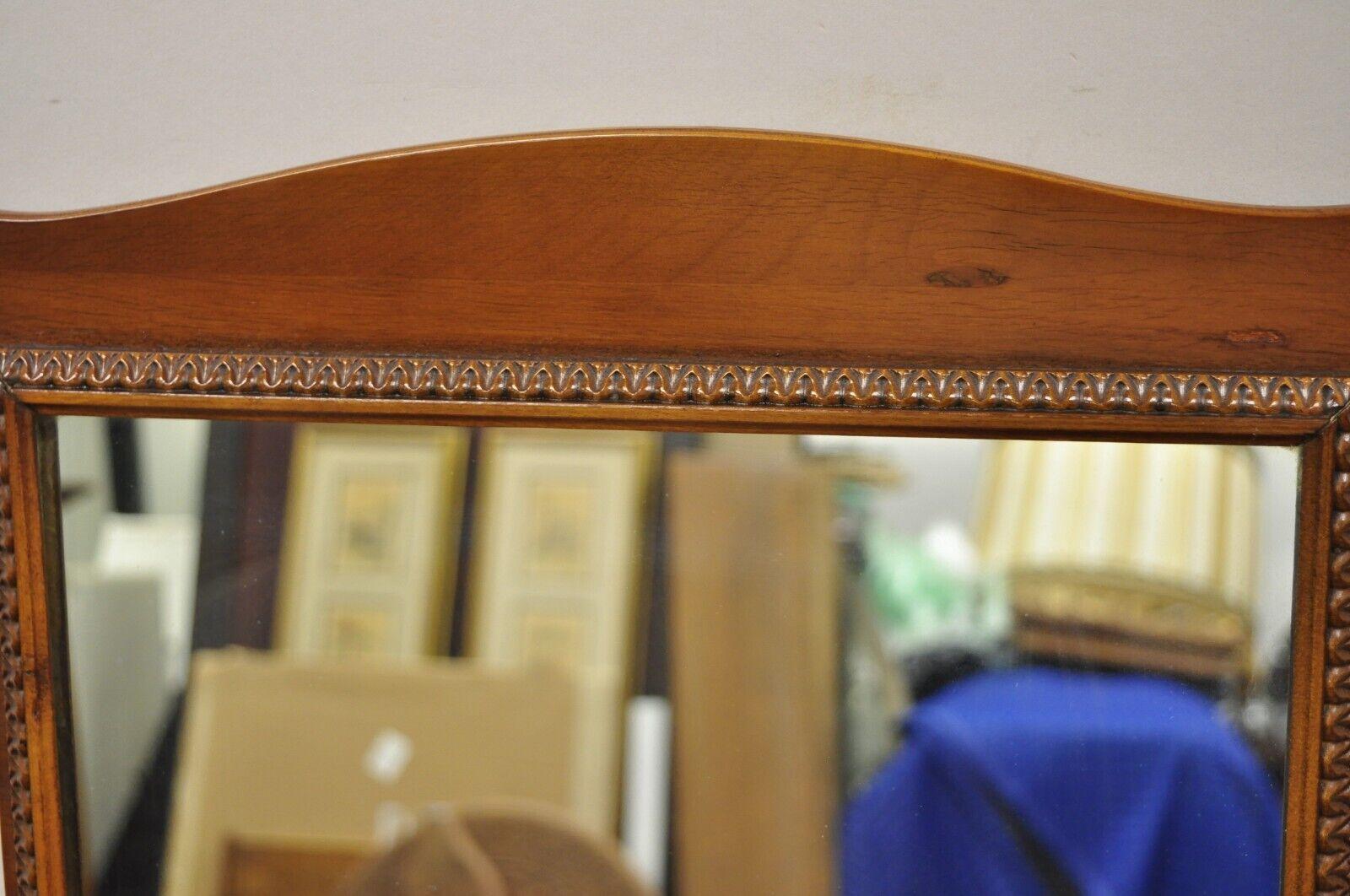 Vintage Petite French Provincial Style Cherry Flip Top Vanity Table with Mirror 3