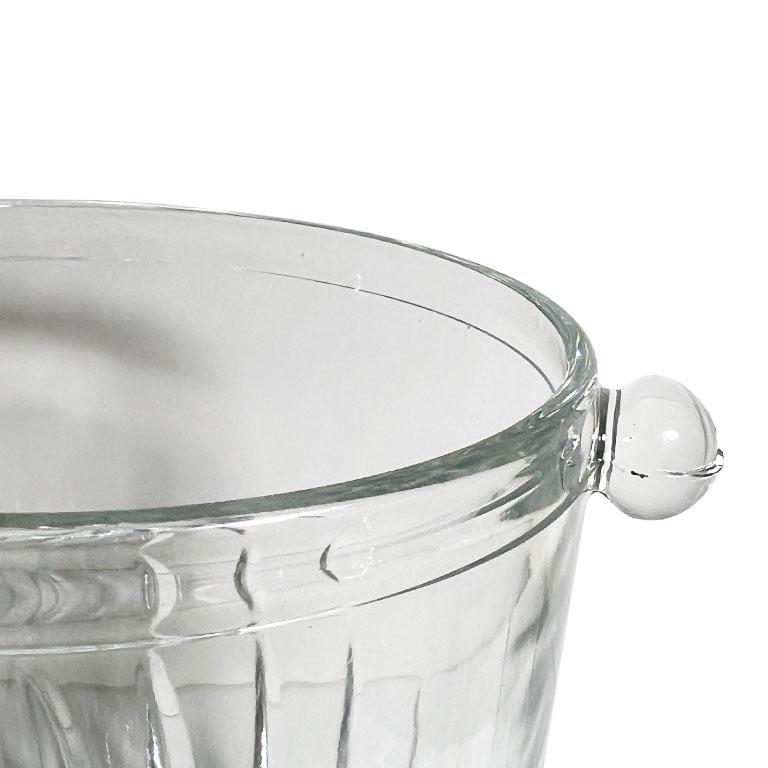 vintage glass ice bucket with lid