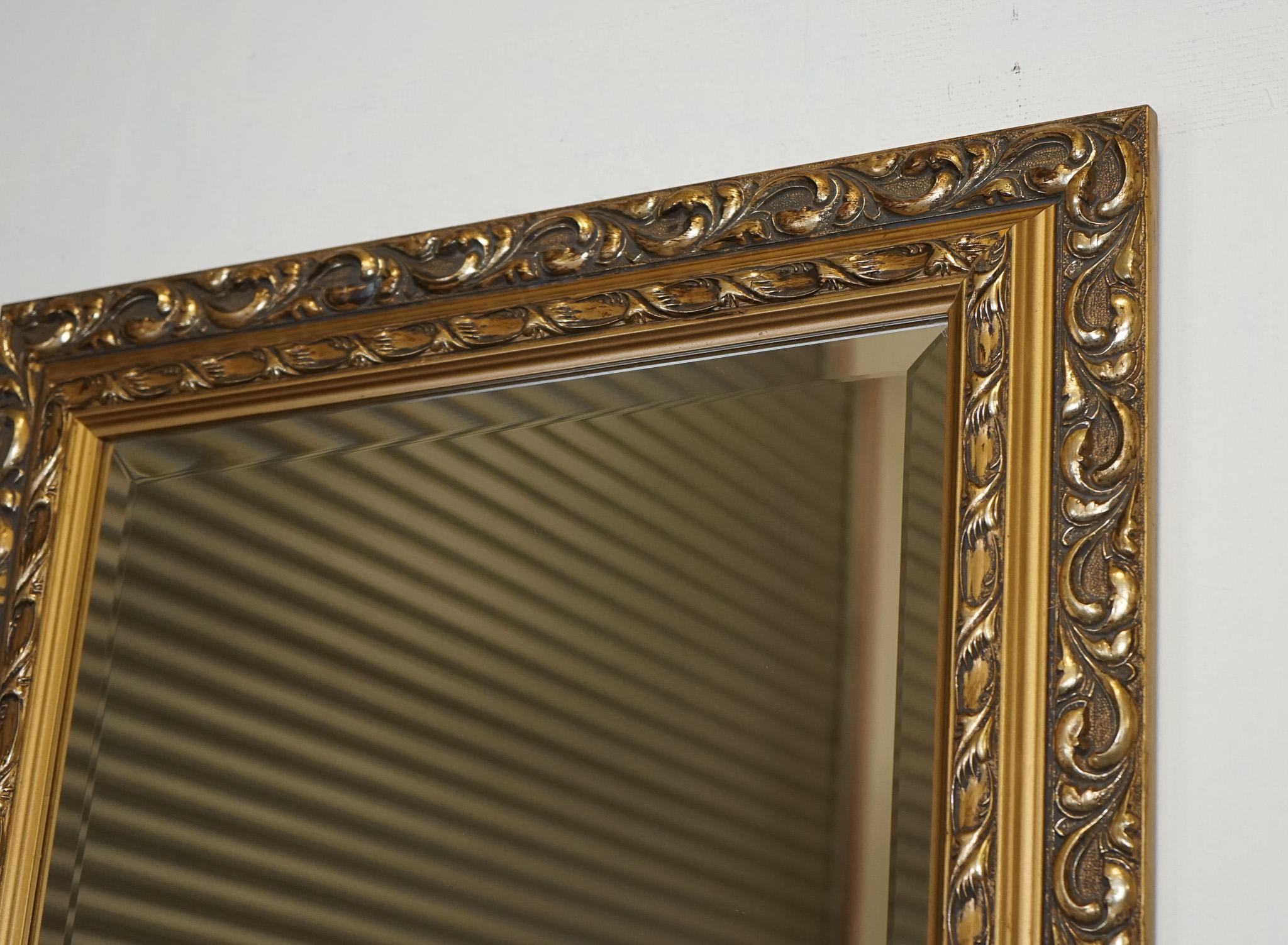 Hand-Crafted VINTAGE PETITE GOLD ORNATE BEVELLED MiRROR For Sale