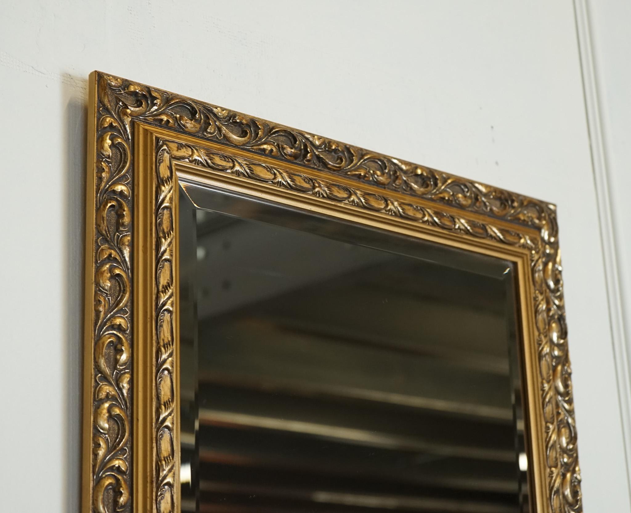 VINTAGE PETITE GOLD ORNATE BEVELLED MiRROR In Good Condition For Sale In Pulborough, GB