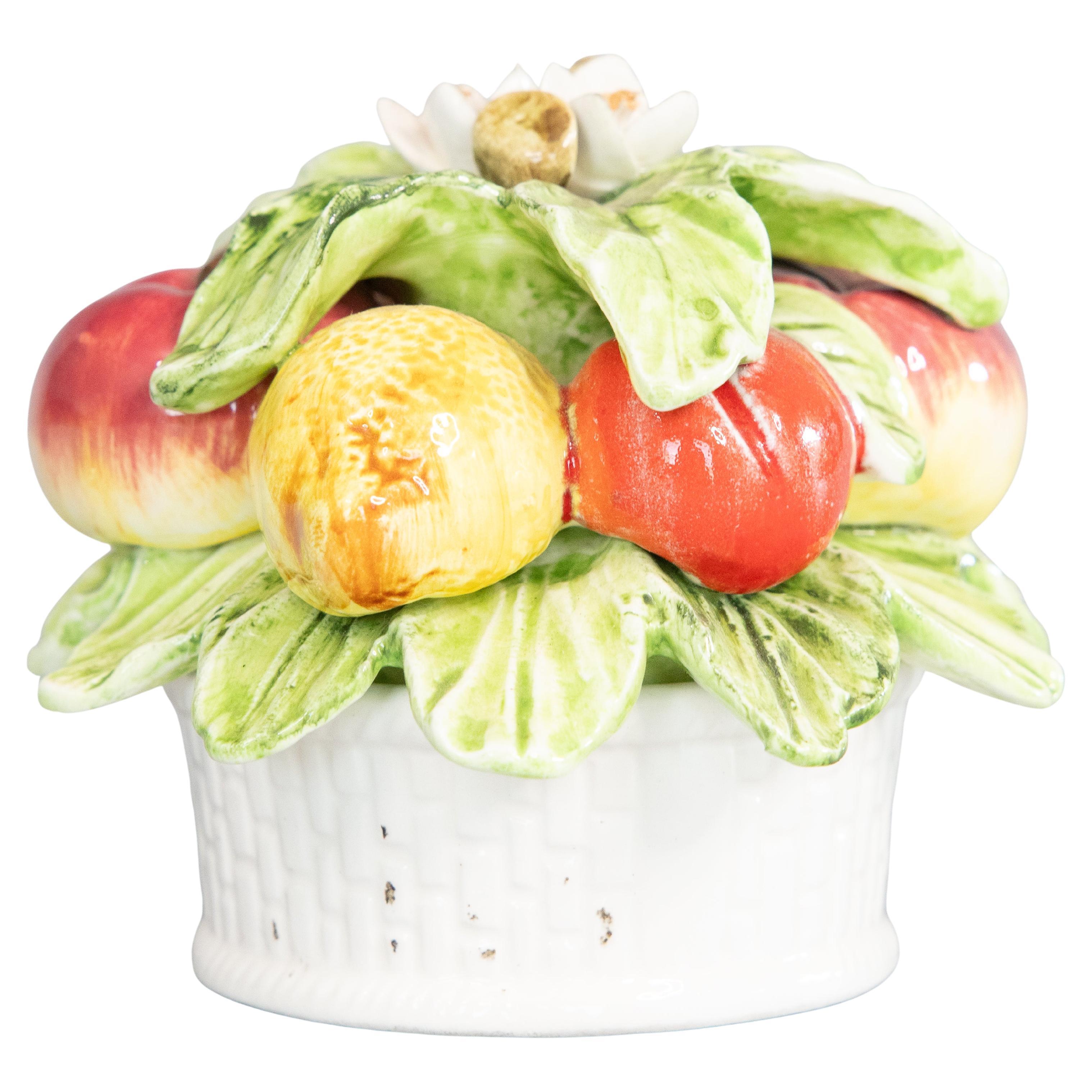 Vintage Petite Italian Majolica Fruit Basket