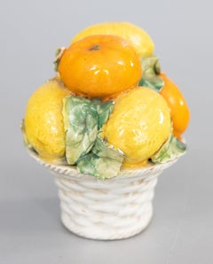 Vintage Petite Italian Majolica Lemons & Oranges Topiary Basket