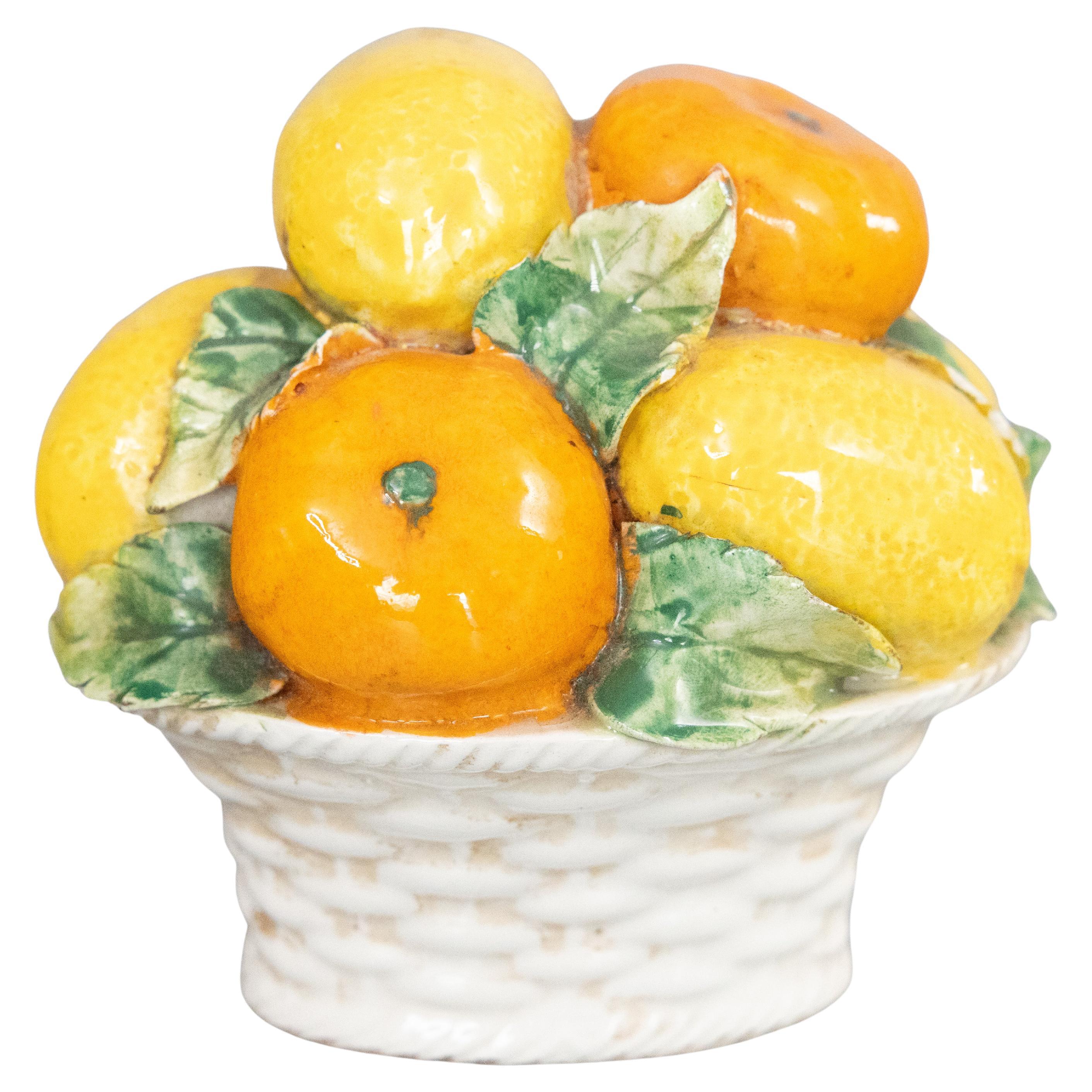 Cesta Topiario Vintage Petite Italian Majolica Limones y Naranjas