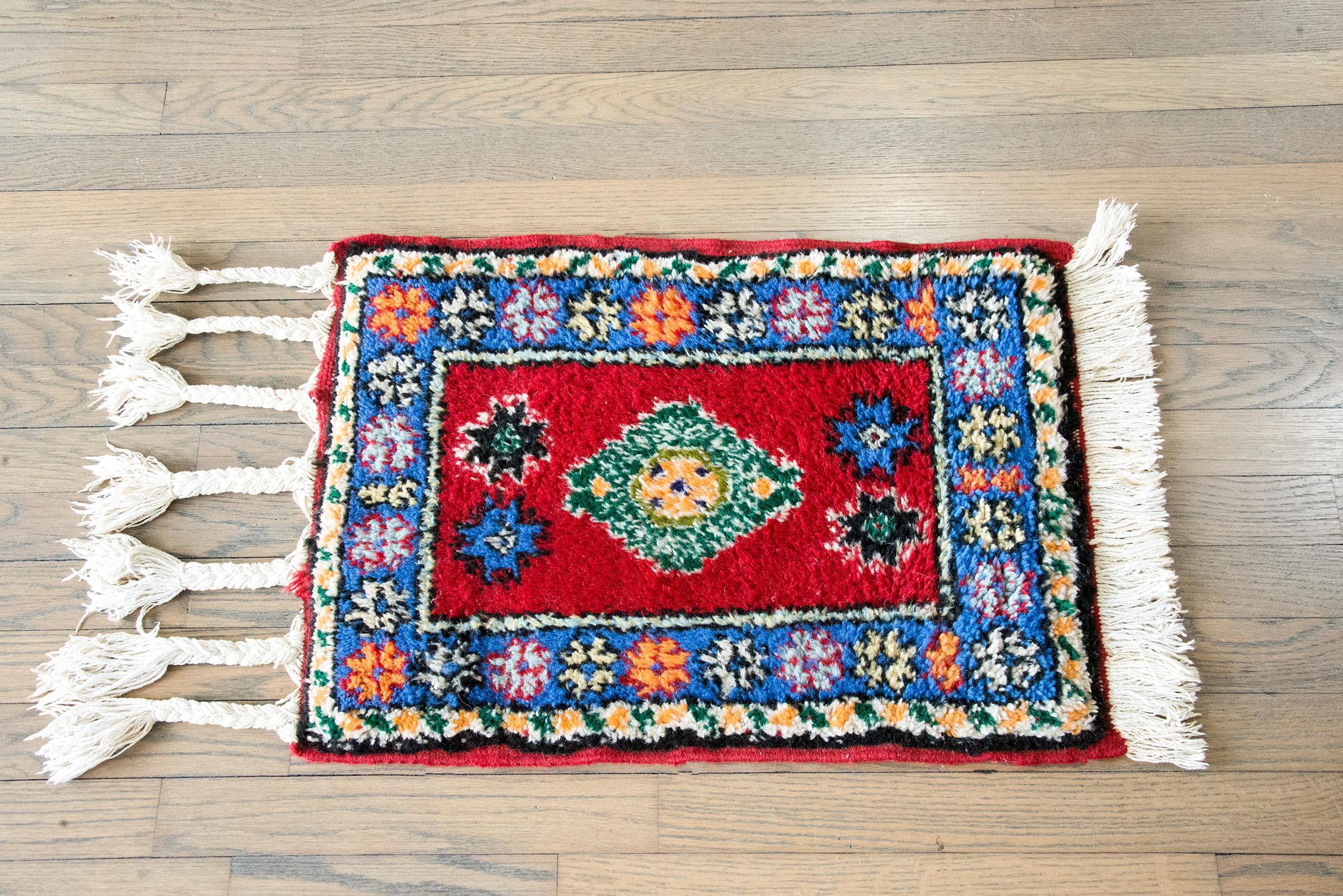 Vintage Petite Moroccan Rug For Sale 8