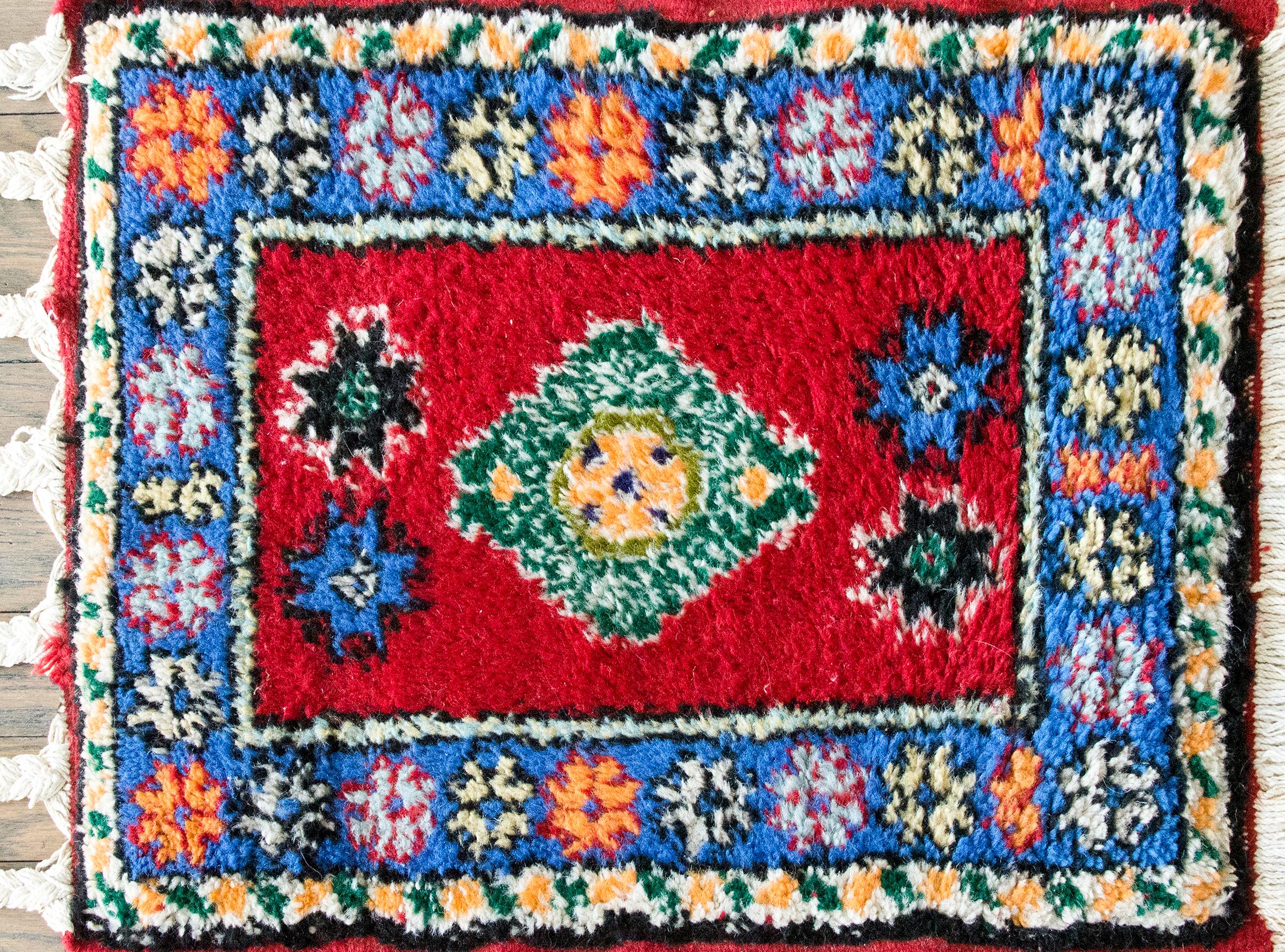 Tribal Vintage Petite Moroccan Rug For Sale