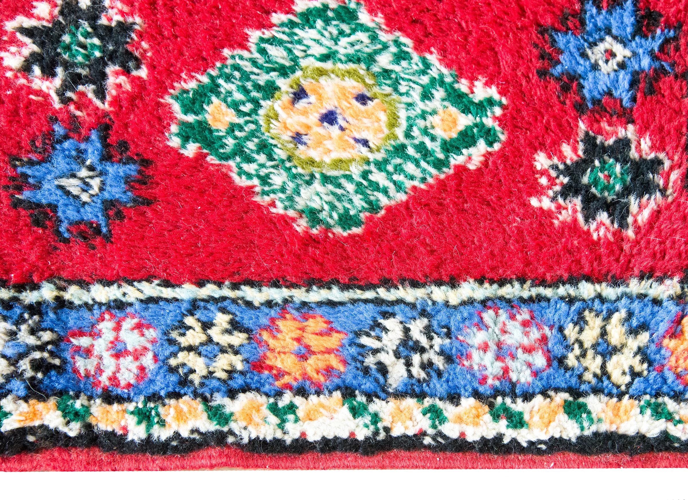 Hand-Knotted Vintage Petite Moroccan Rug For Sale
