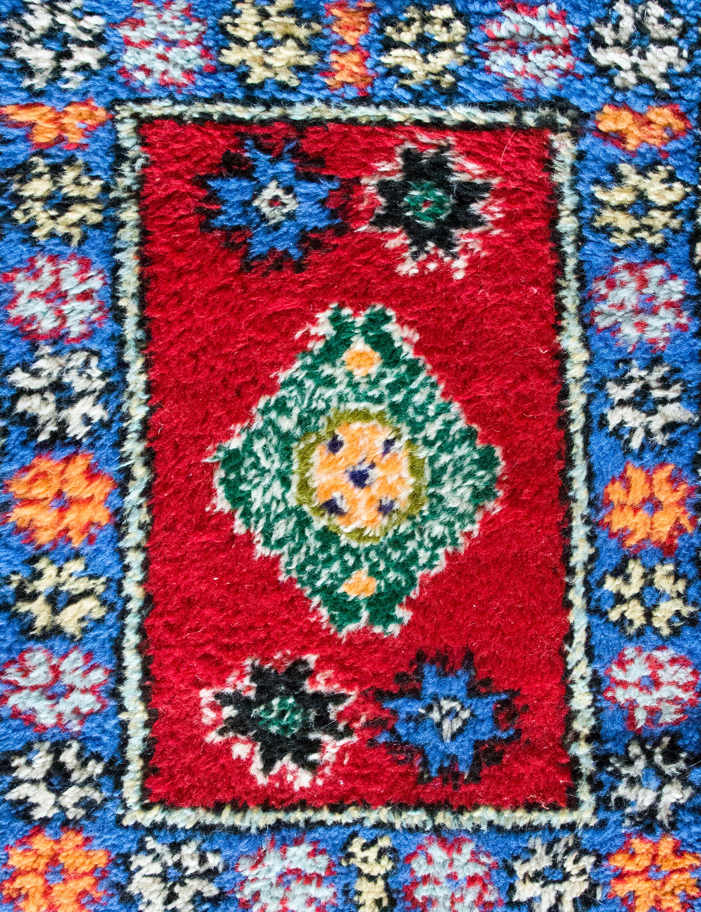 Wool Vintage Petite Moroccan Rug For Sale