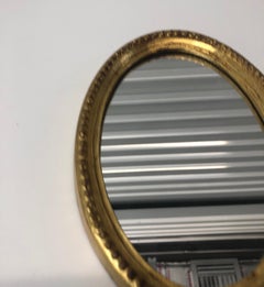 Vintage Petite Oval Gold Leaf Florentine Wall Mirror