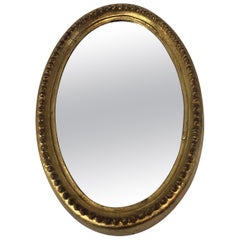 Vintage Petite Oval Gold Leaf Florentine Wall Mirror