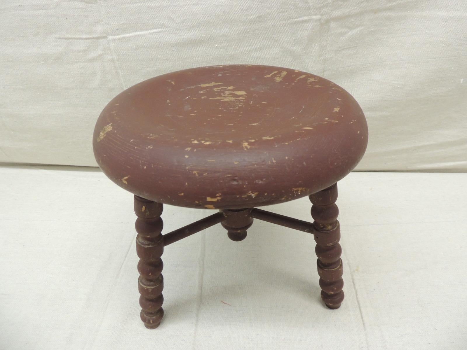 Canadian Vintage Petite Round Painted Low Plant Stand