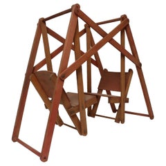 Vintage Petite Salesman Sample Wooden Glider / Double Swing Tabletop Model