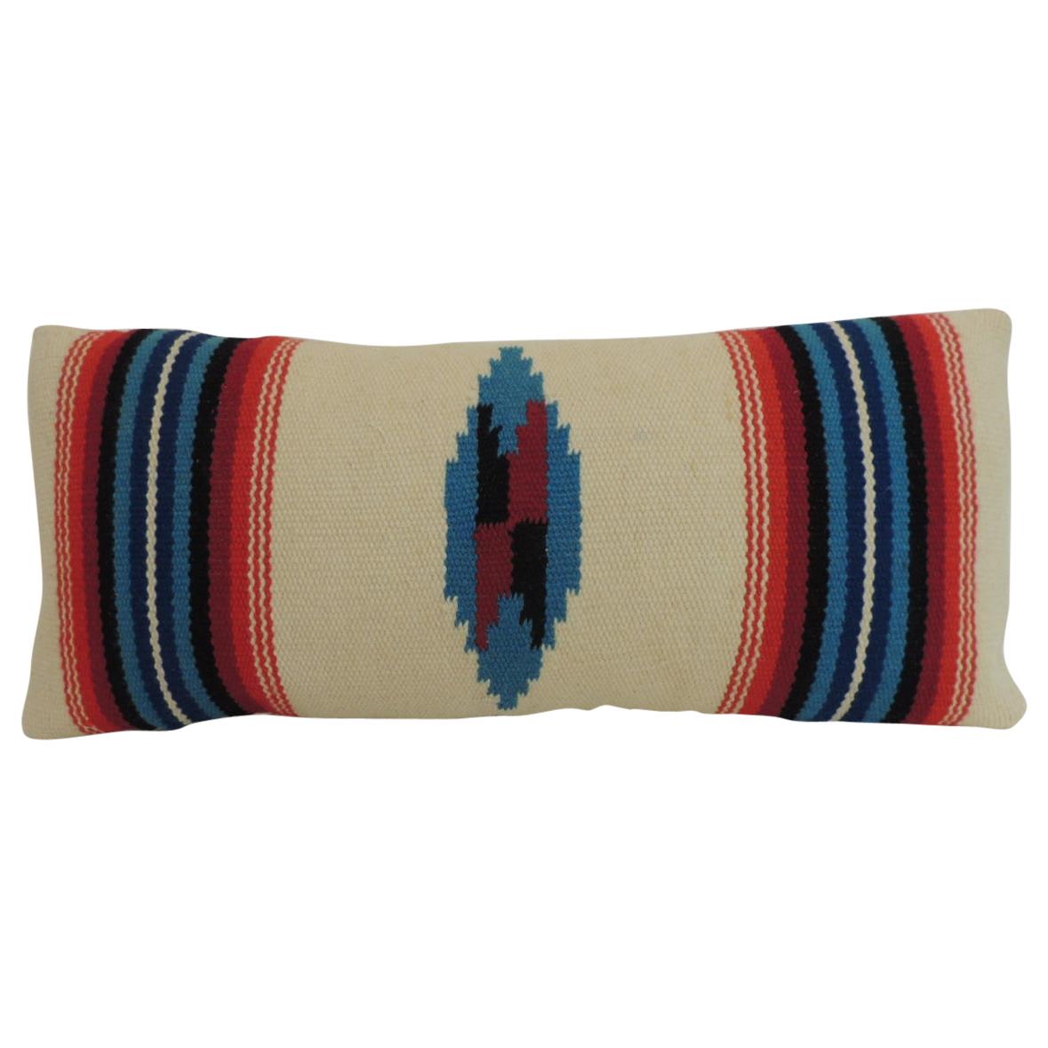 Vintage Petite Southwestern Woven Wool Decorative Lumbar Pillow