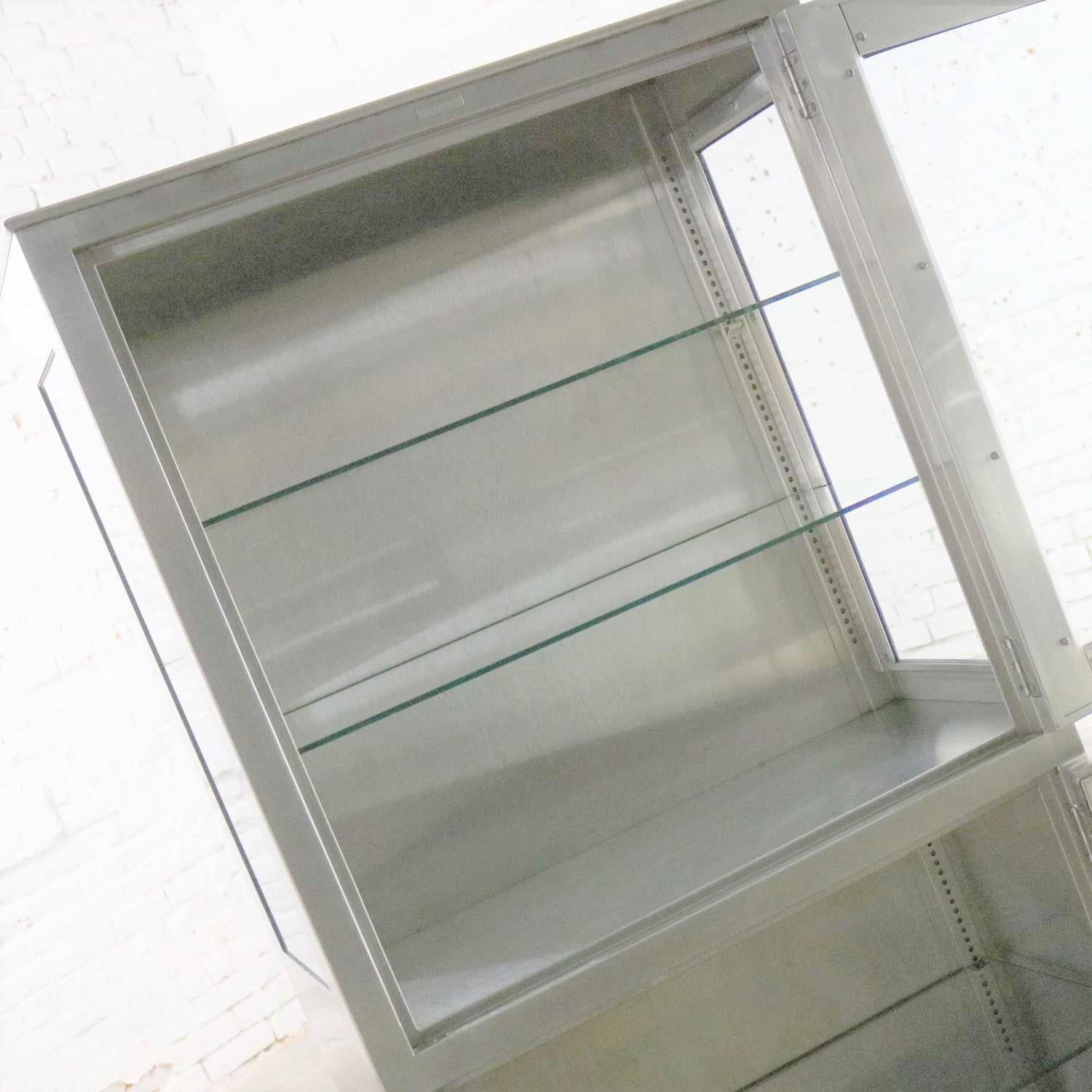 Vintage Petite Stainless Steel Industrial or Medical Display Storage Cabinet PR 6