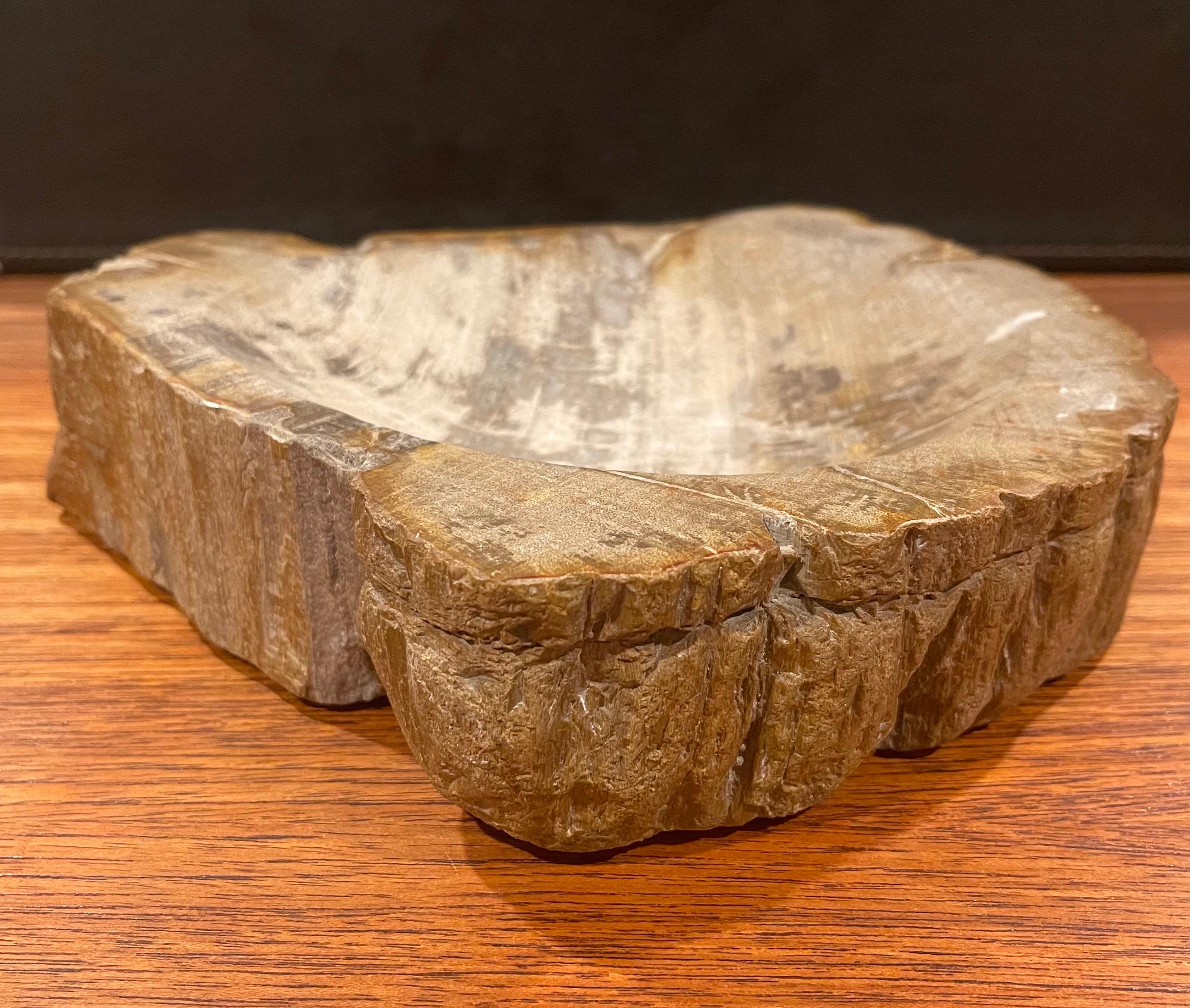 Vintage Petrified Wood Bowl / Ashtray In Good Condition In San Diego, CA