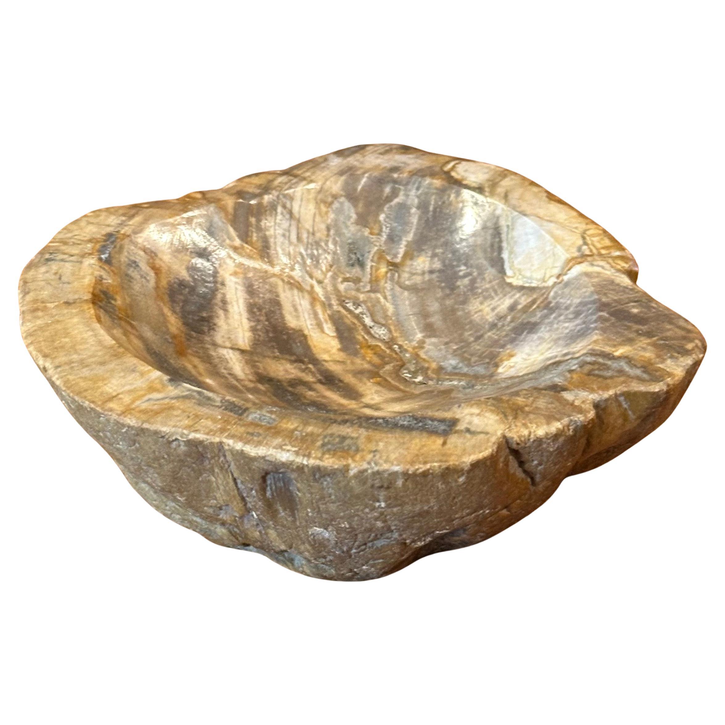 Vintage Petrified Wood Catch-All Bowl