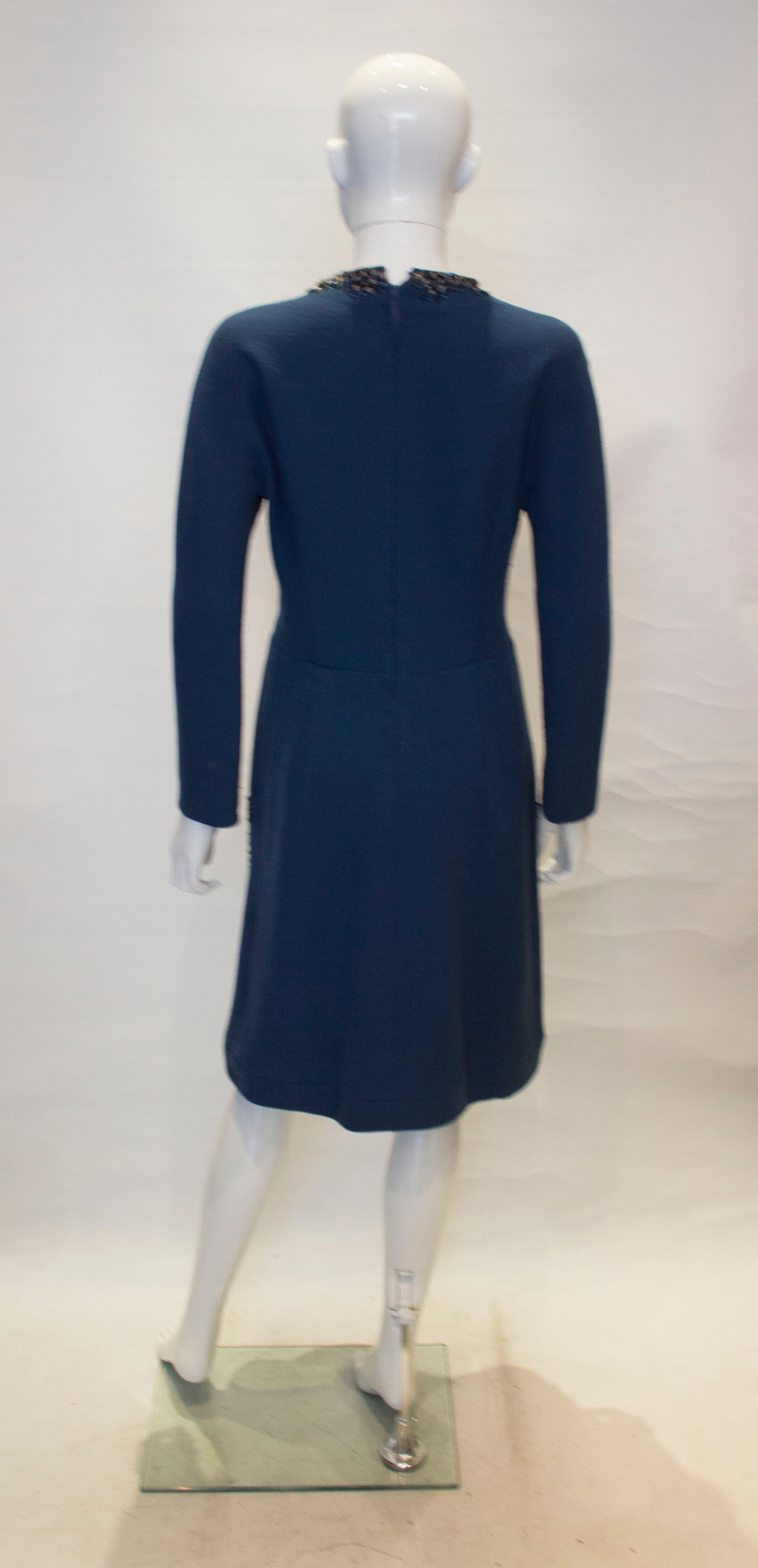 Women's Vintage Petrol Blue Cocktail Dress by  Assutina Alta Moda For Sale