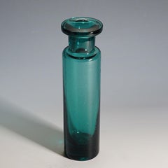 Vintage Petrol Colored Glass Vase by Ichendorfer Glassworks, ca. 1960s