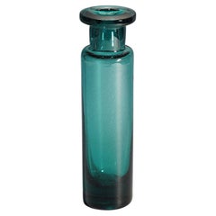 Vintage Petrol Colored Glass Vase by Ichendorfer Glassworks, ca. 1960s