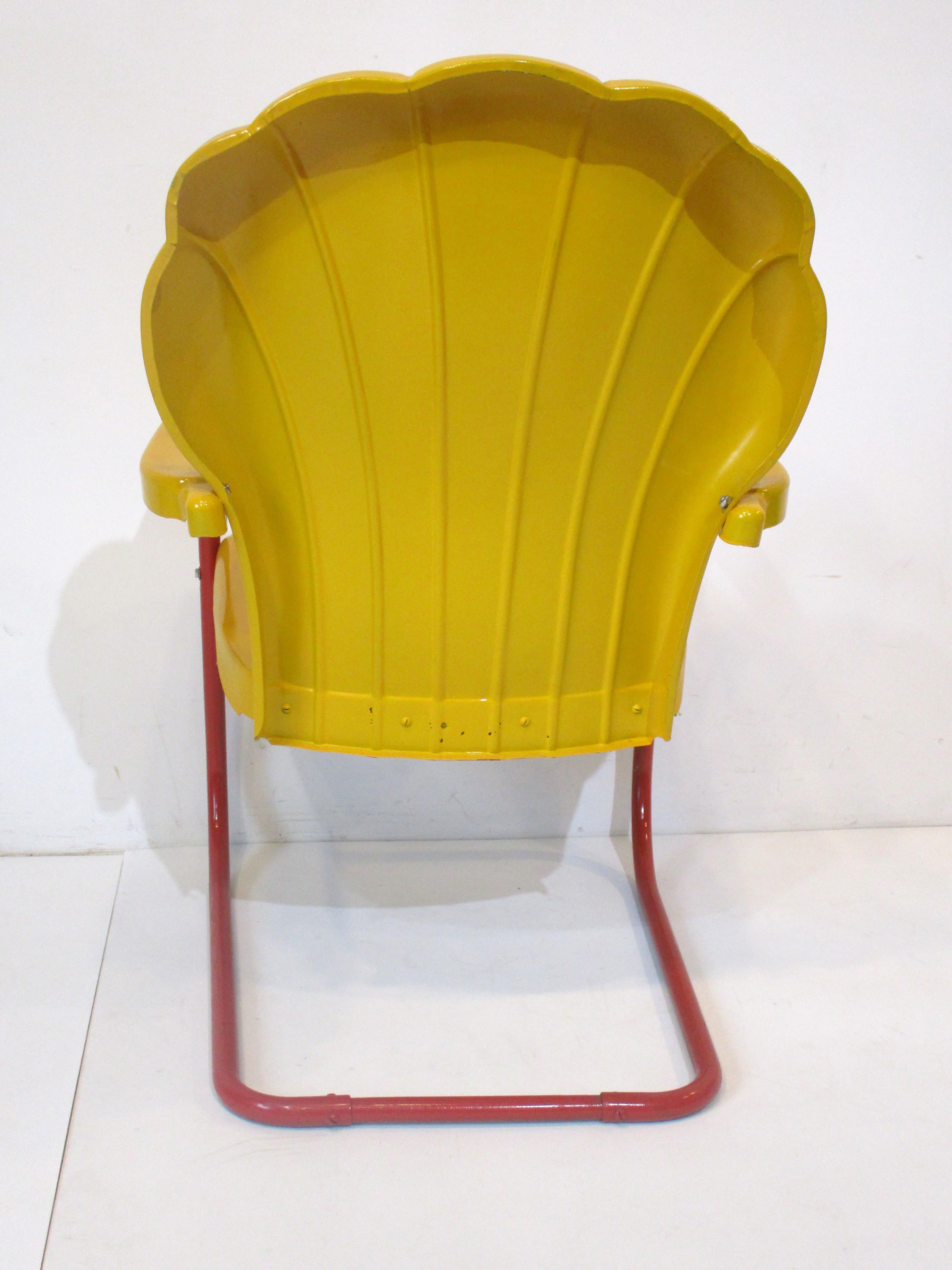 Vintage Petroliana Metal Shell Oil Gas Station Chair  6